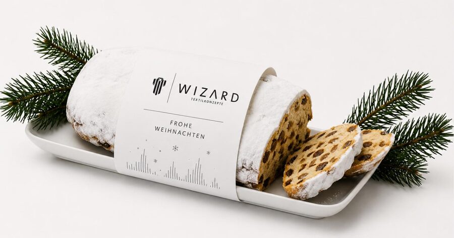 Christstollen – Weihnachtsgeschenk mit Logoveredelung von Wizard