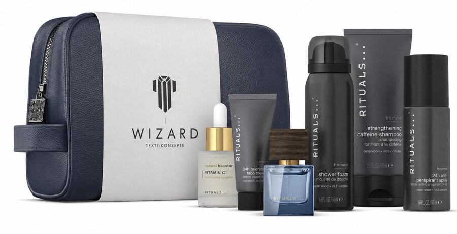 Geschenkset L – Pflege & Reise – Weihnachtsgeschenk mit Logoveredelung von Wizard