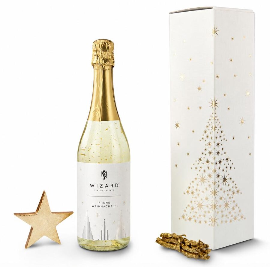 Secco Golden Flakes – Weihnachtsgeschenk mit Logoveredelung von Wizard